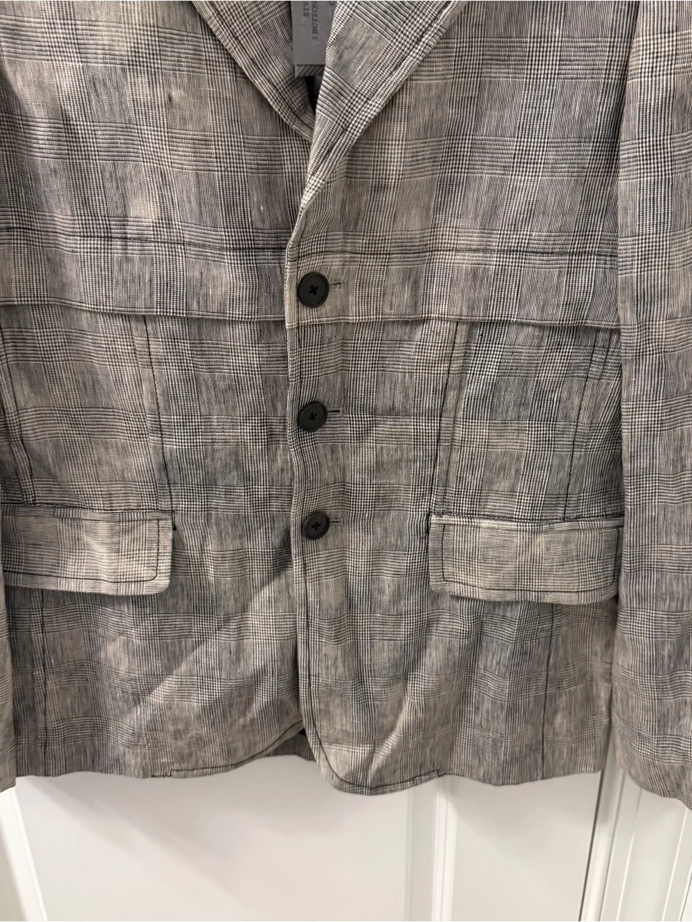 NWT RICHARD CHAI BUTTON Men's Gray Linen-Blend Blazer - Classic Tailored Jacket